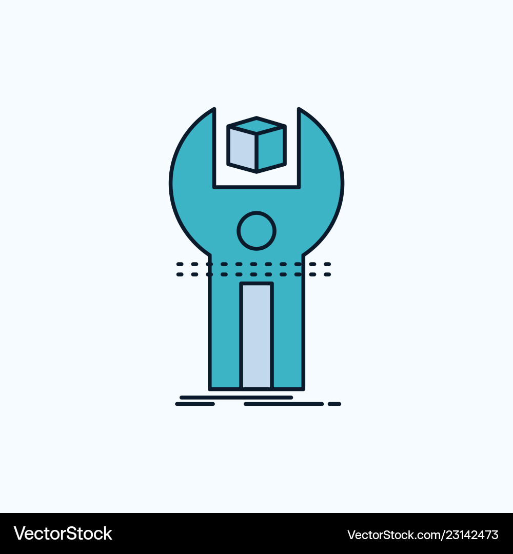 Sdk app development kit programming flat icon Sdk app development kit programming flat icon vector image