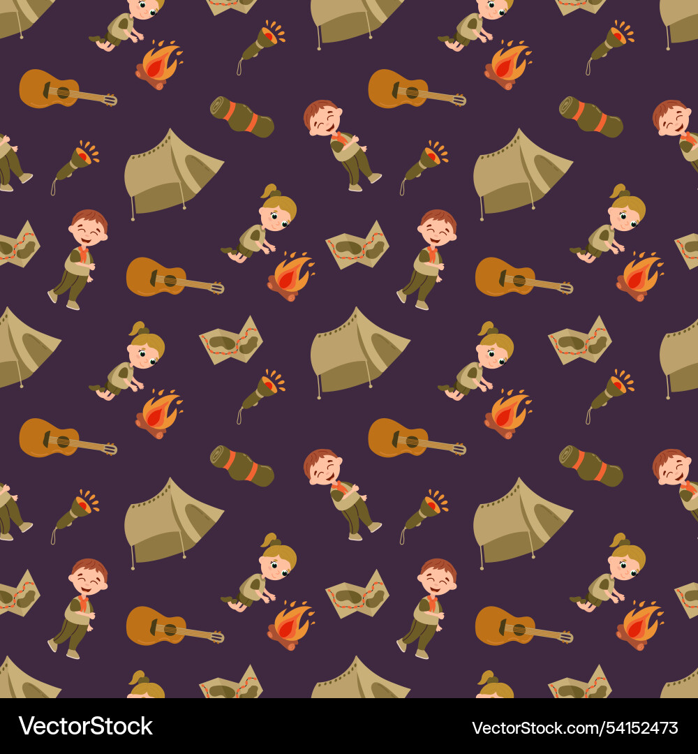 Seamless pattern with scouts Seamless pattern with scouts vector image