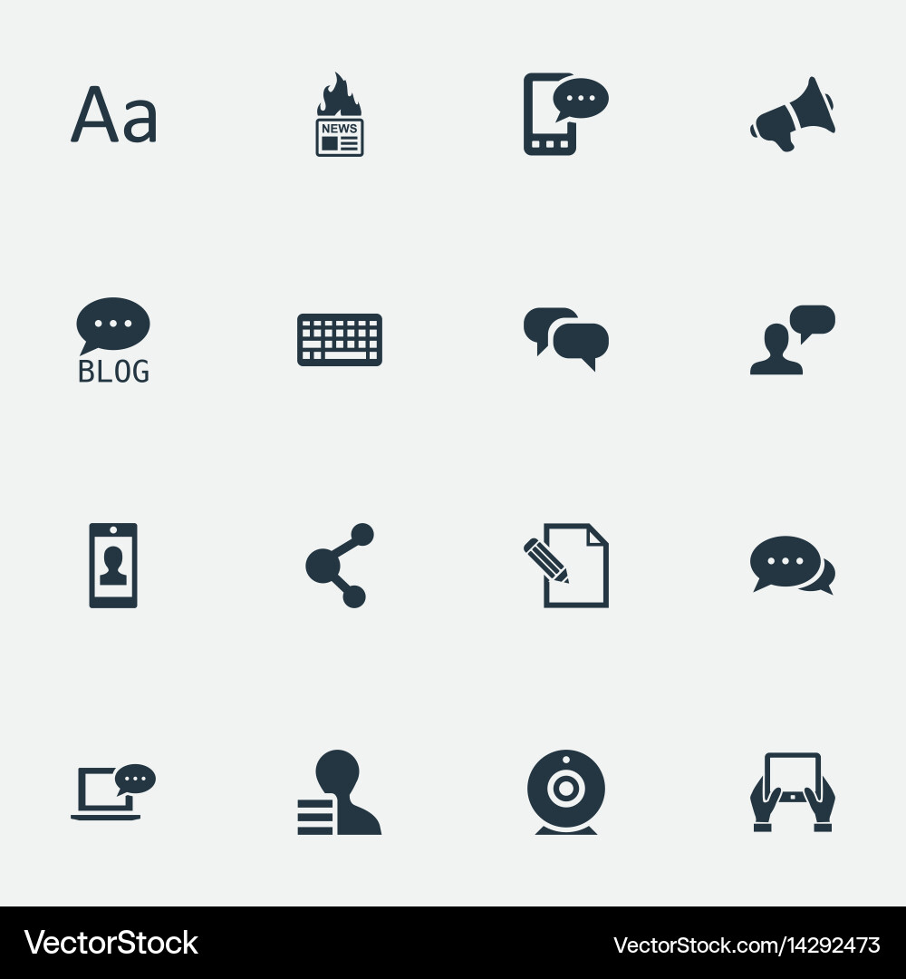 Set of simple blogging icons Vector Image