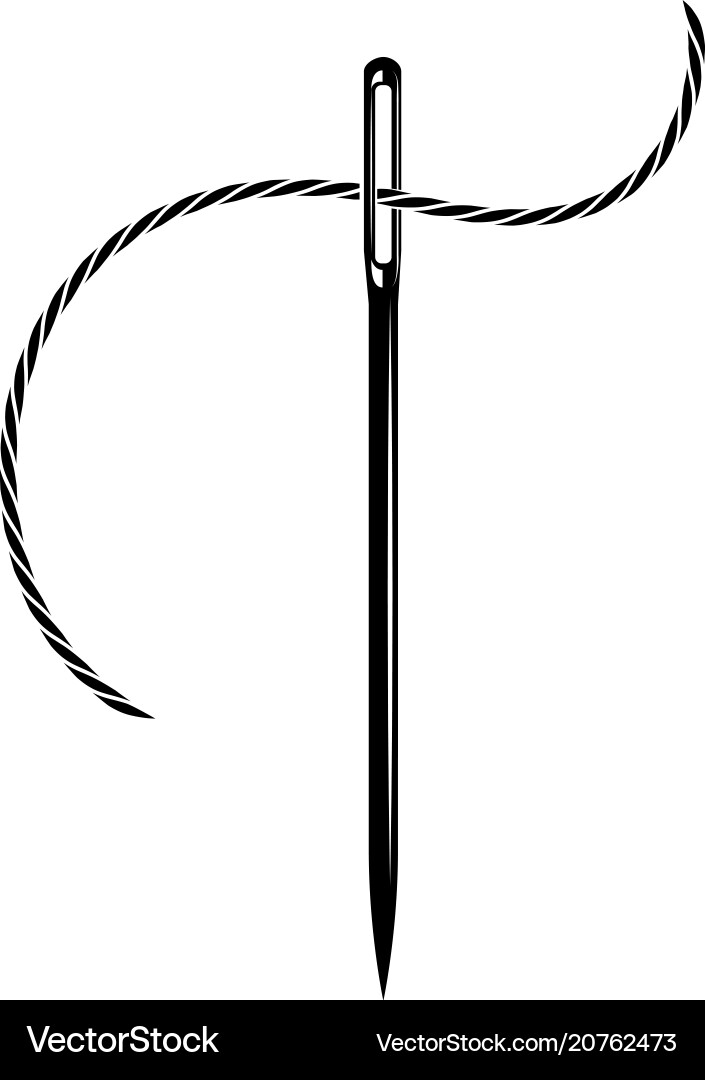 Sewing Needle and Thread Royalty Free Vector Image