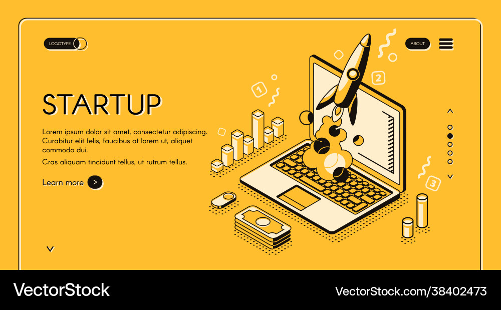 Startup Launch Isometric Vector Image