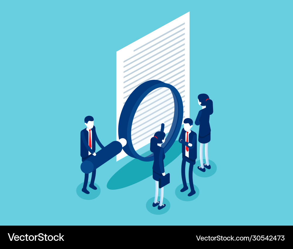 Studying working documentation and teamwork Studying working documentation and teamwork vector image