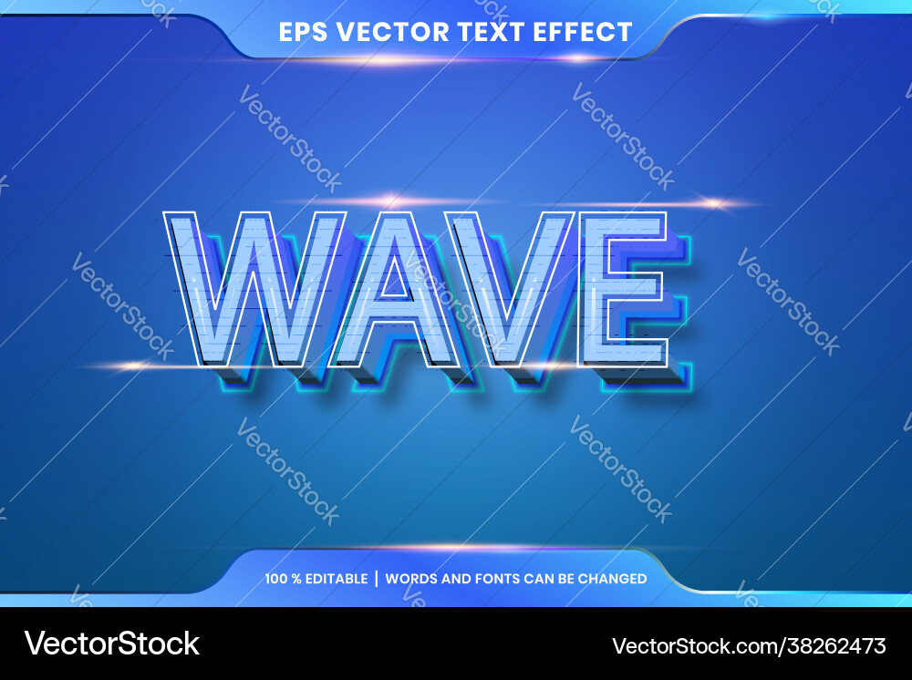 Text effect in 3d wave words font styles theme Text effect in 3d wave words font styles theme vector image