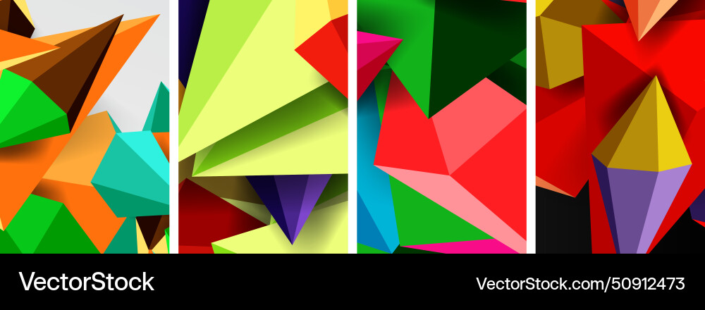 Triangle abstract concepts poster set Vector Image
