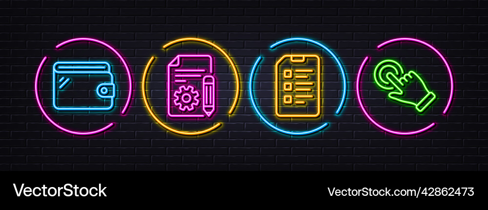Wallet documentation and checklist minimal line Vector Image