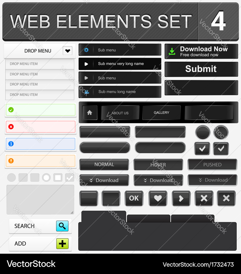 Web elements set 4 Vector Image