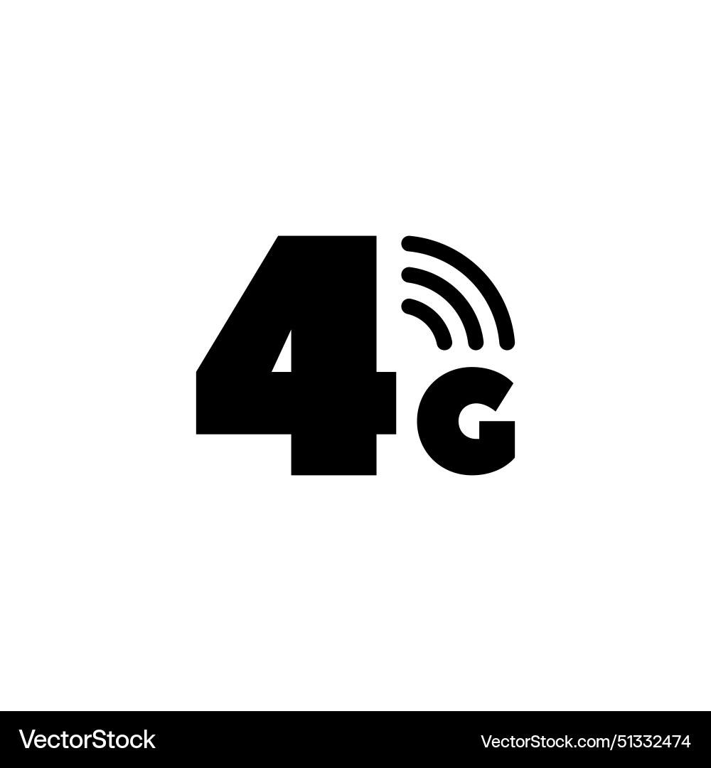 A simple icon representing the 4th generation A simple icon representing the 4th generation vector image