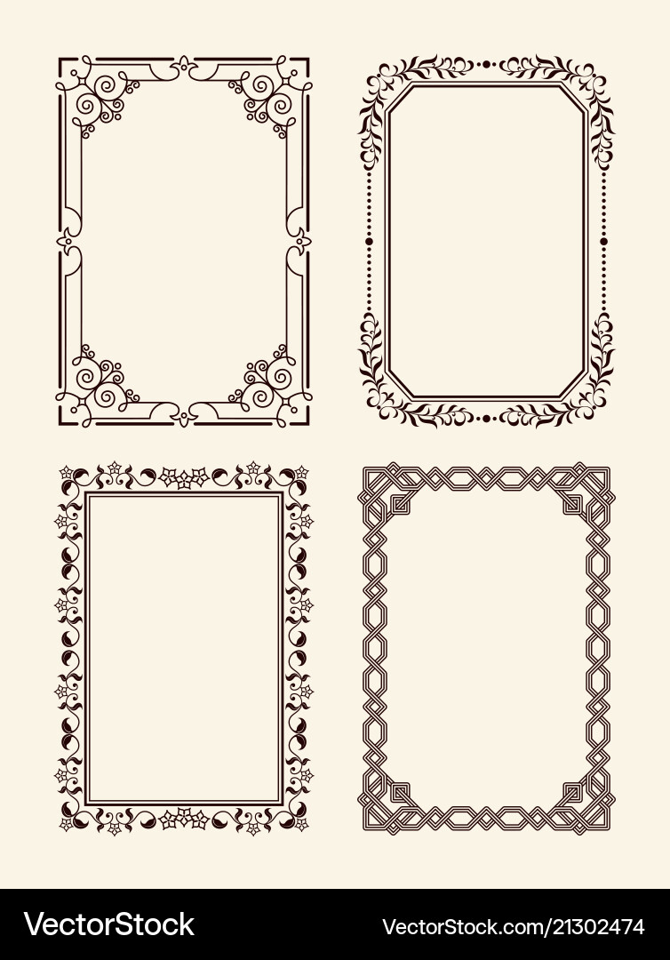 Antique ornate picture frames decor element Antique ornate picture frames decor element vector image