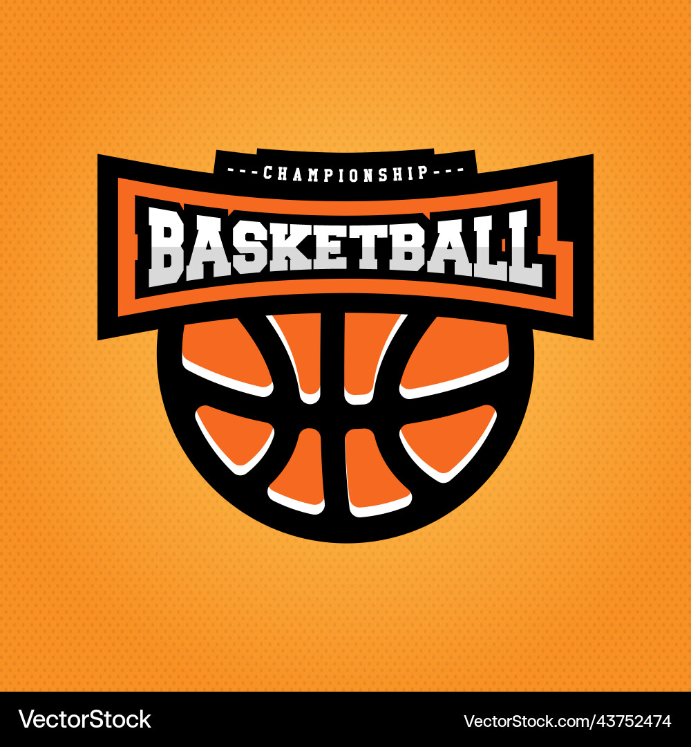 Basketball championship logo t-shirt design vector image