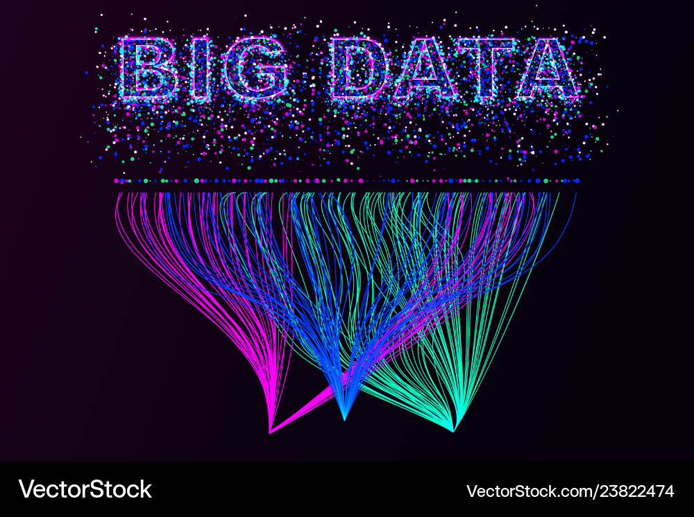 Big data visualization network matrix Big data visualization network matrix vector image