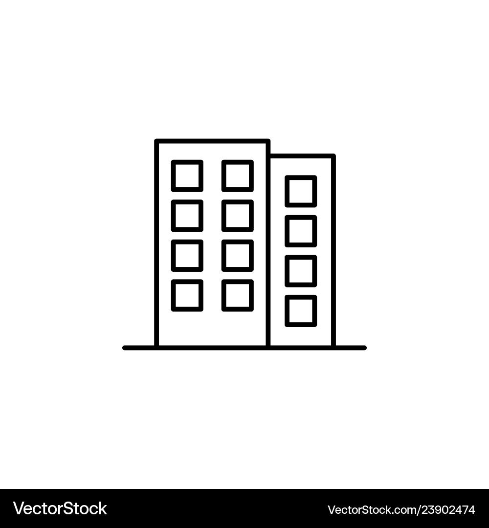 Building outline icon element of architecture Building outline icon element of architecture Vector Image