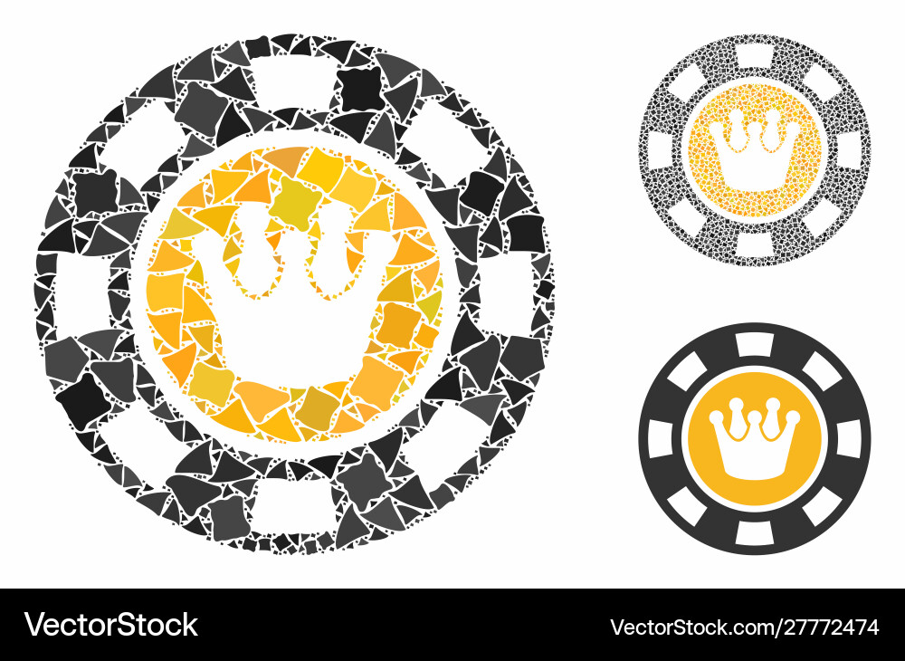 Crown Casino Chip Zusammensetzung Symbol raue Teile Crown Casino Chip Zusammensetzung Symbol raue Teile vektorbild