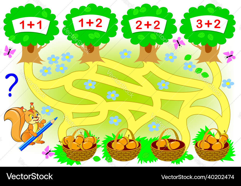 Educational Acorn Counting Game Vector Image