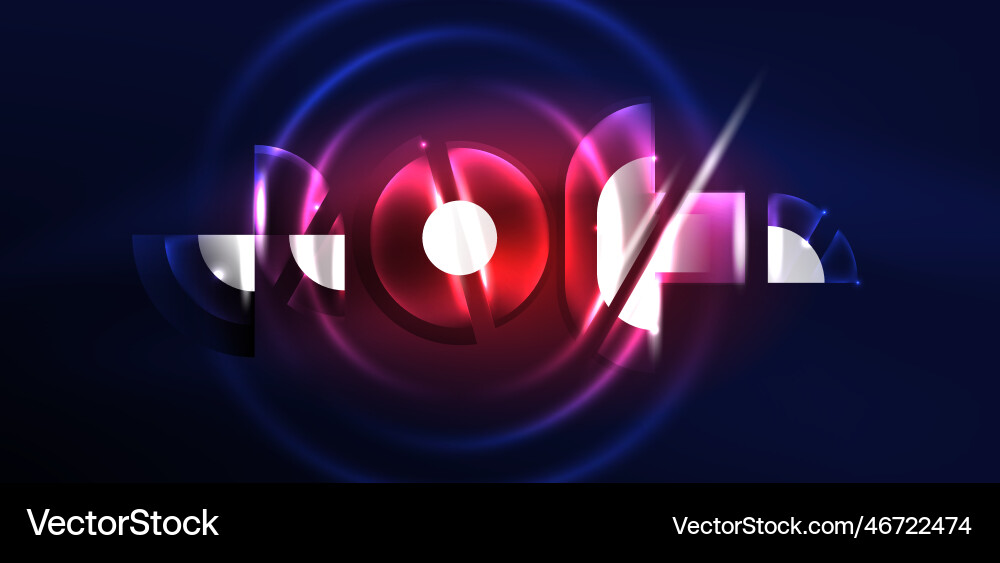 Neon round shapes lines and triangle elements hi Neon round shapes lines and triangle elements hi Vector Image