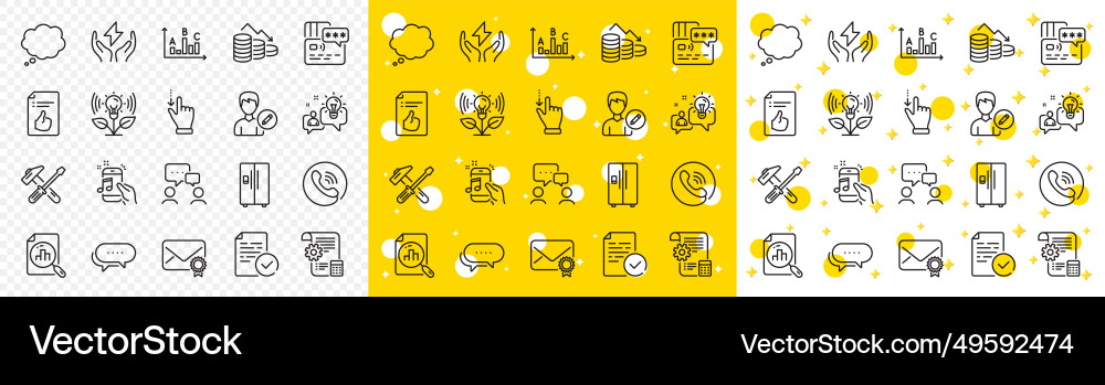 Outline call center dots message and settings Outline call center dots message and settings vector image