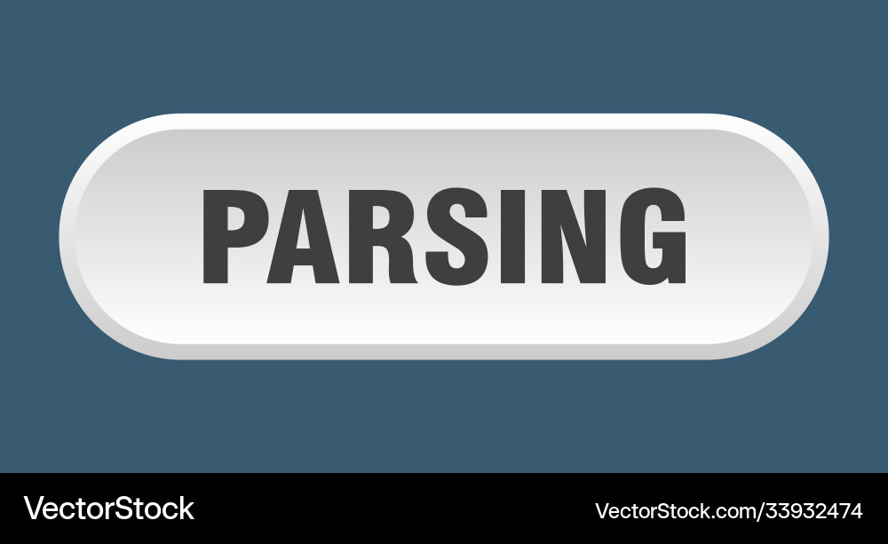 Parsing button rounded sign on white background vector image