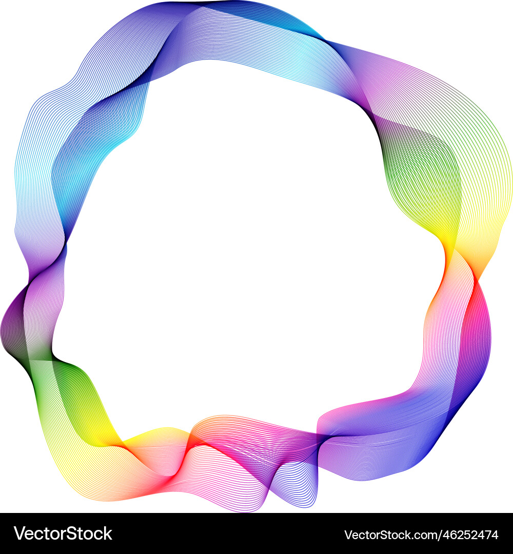 Rainbow line wave round design element Rainbow line wave round design element Vector Image