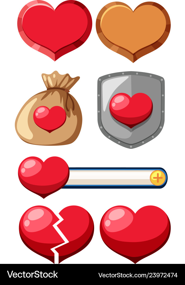 Set of game element vector image