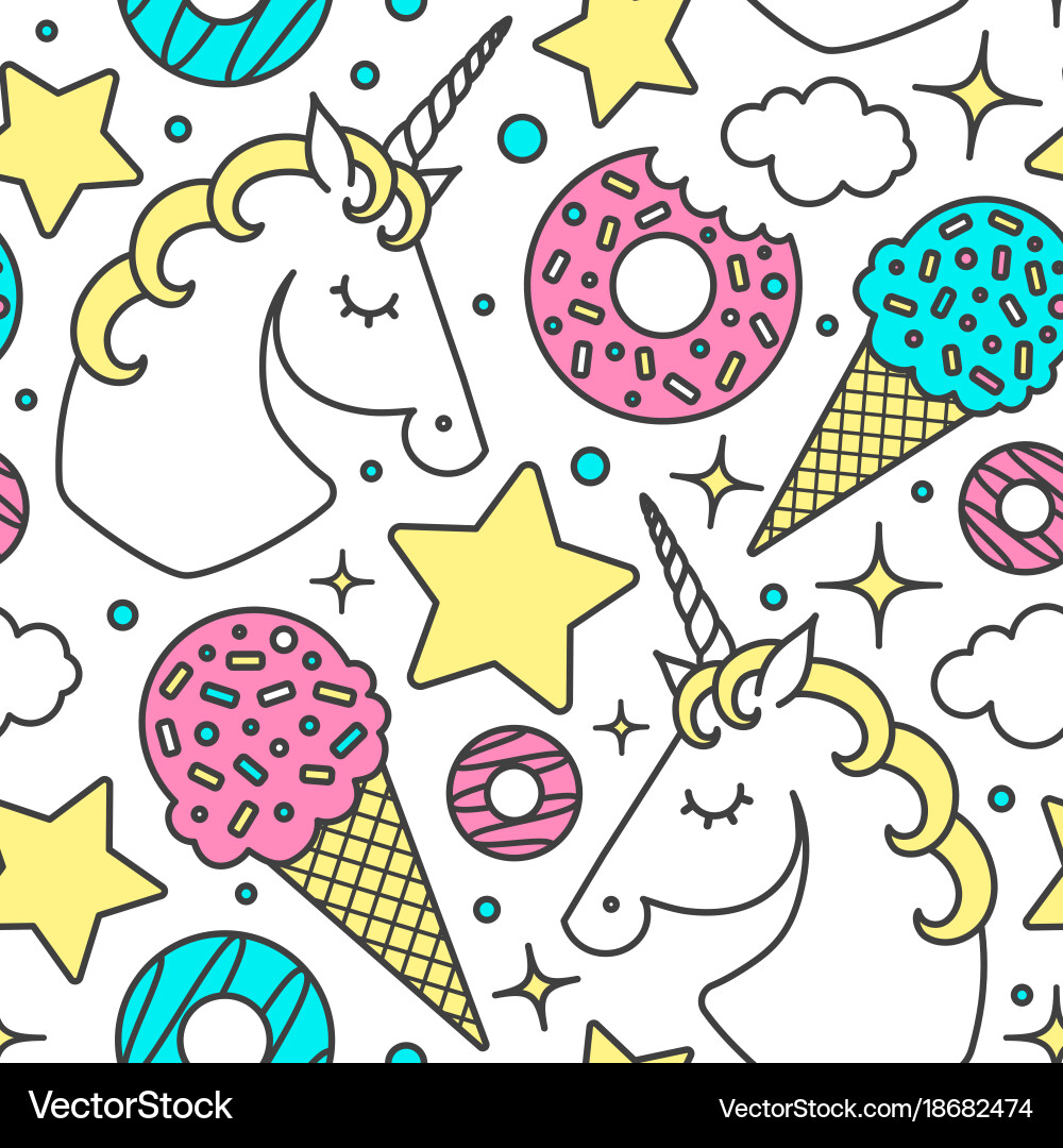 Unicorn Cloud Pattern vector image