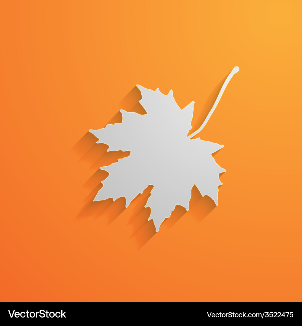 3D Maple Leaf with Shadow Vector Image
