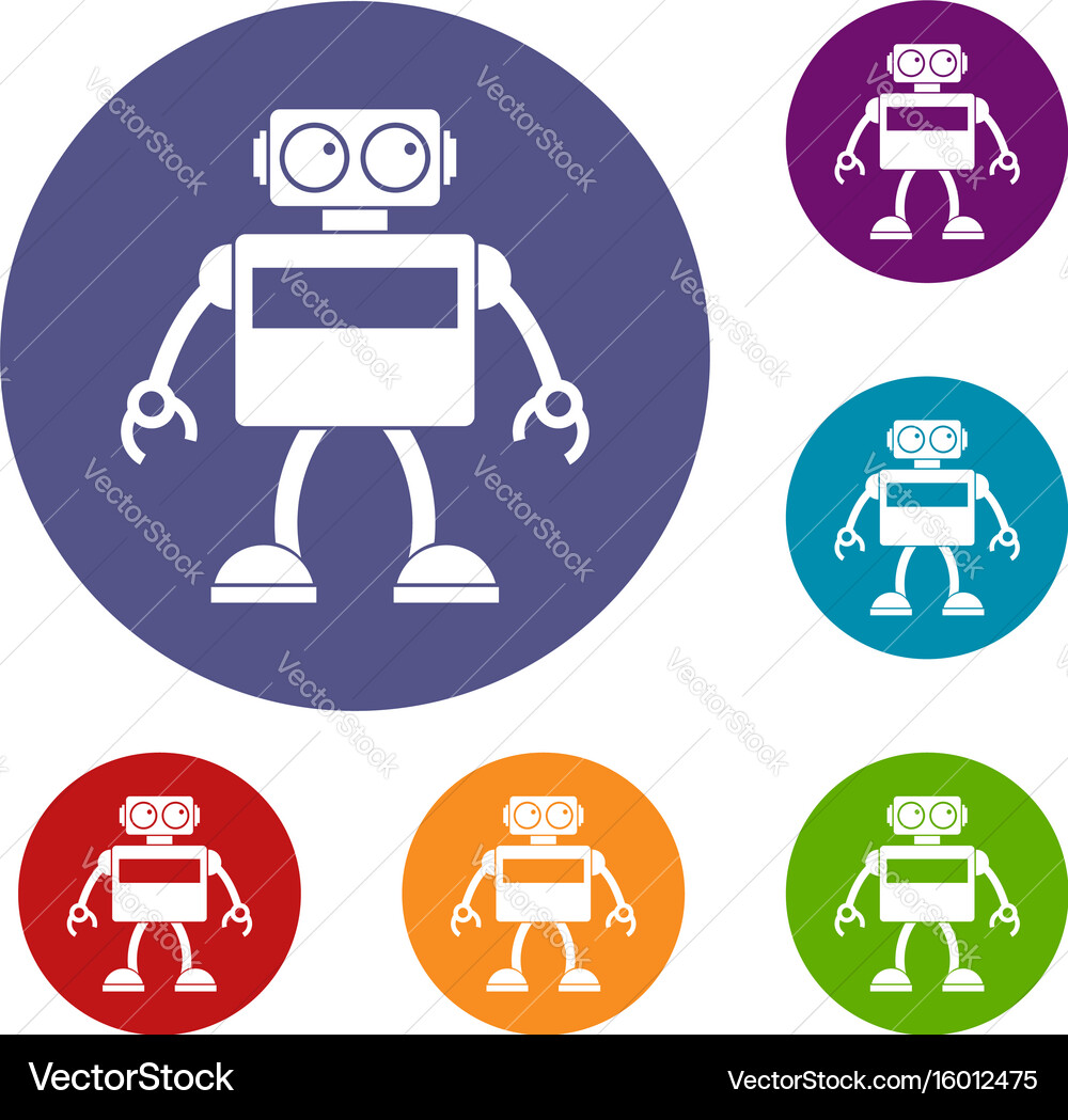 Android robot icons set Vector Image