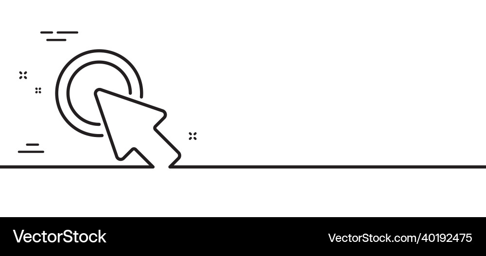 Click here line icon push the button sign Vector Image