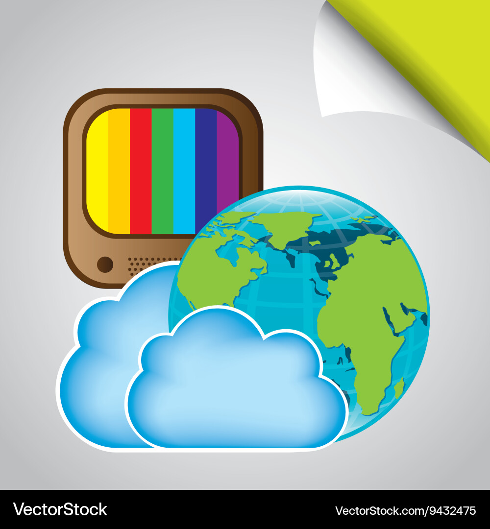 Cloud computing design vector image