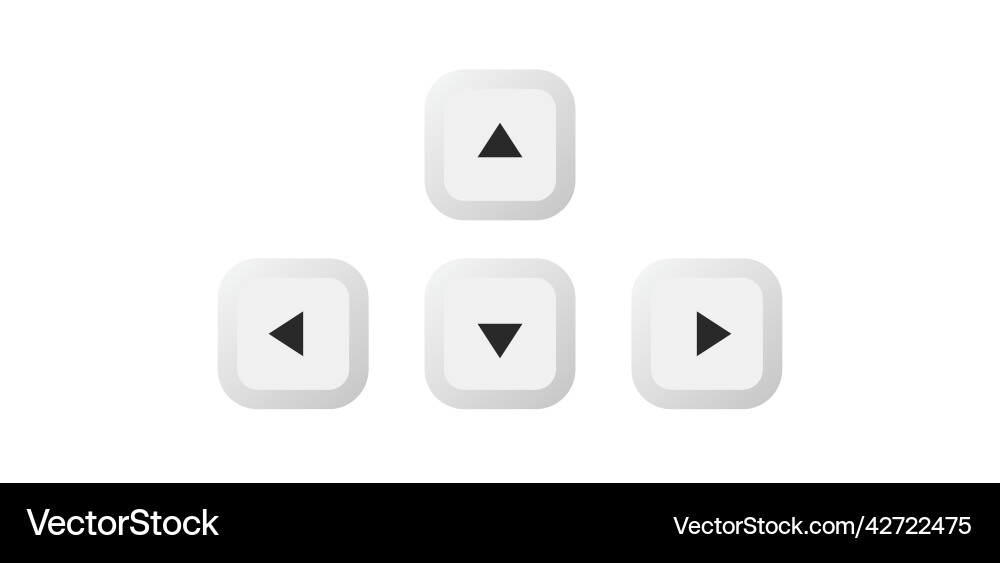 Computer buttons on keyboard in four directions vector image