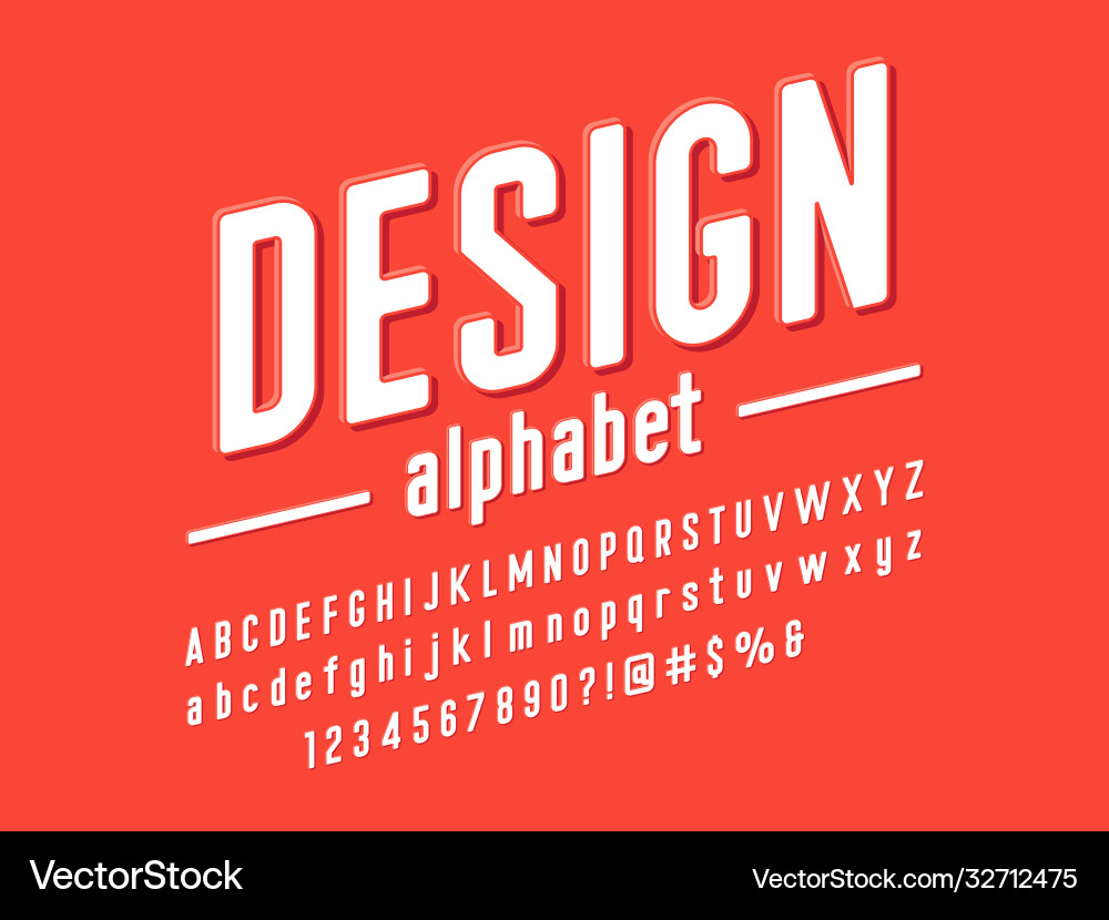 Emboss font vector image