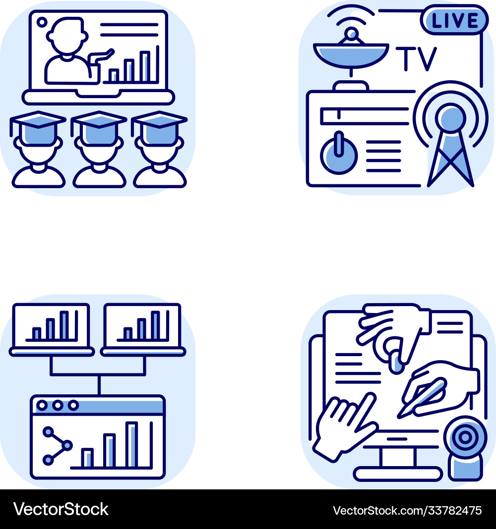 Global communications rgb color icons set Global communications rgb color icons set vector image