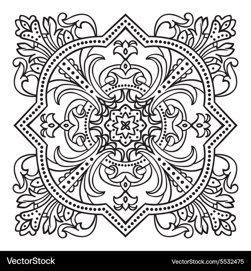 Italian Majolica Mandala Vector Image