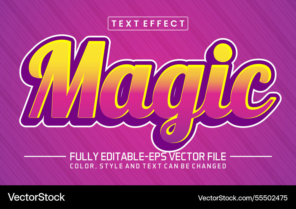 Magic text editable style effect Vector Image
