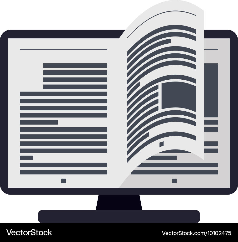 Online Reading Computer Icon vector image
