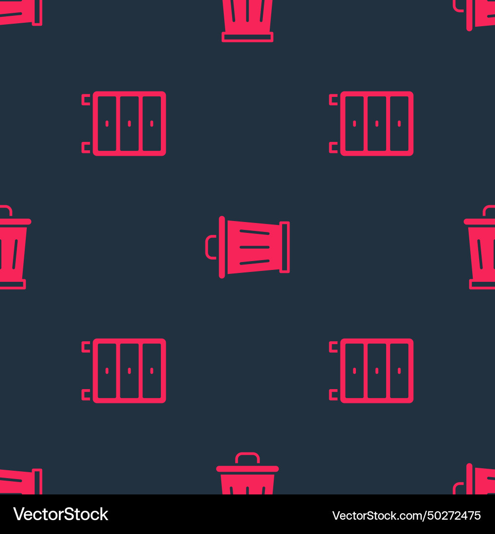 Set archive papers drawer and trash can Set archive papers drawer and trash can vector image