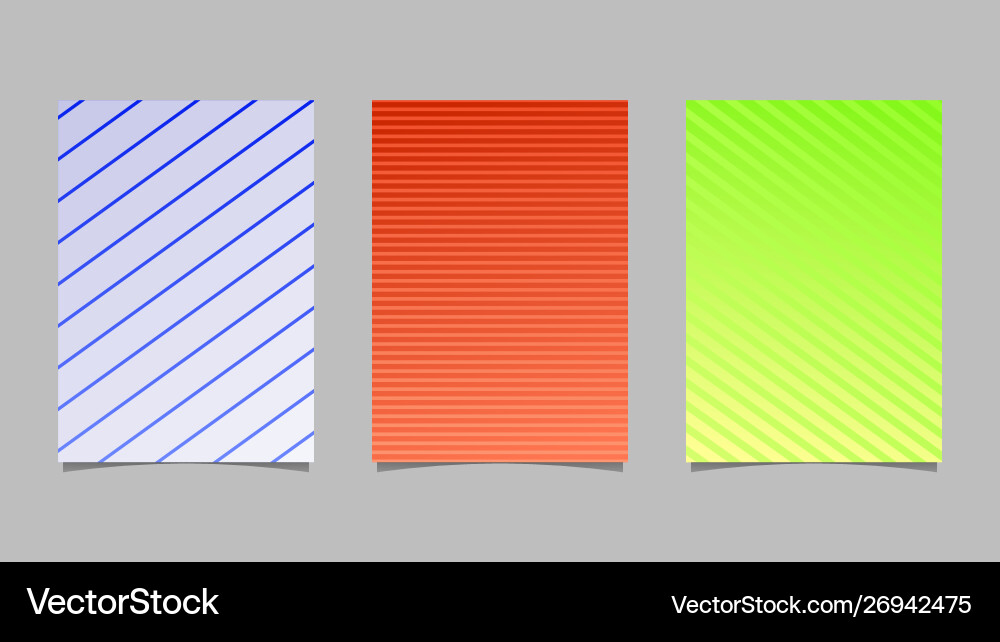 Stripe pattern page template set - abstract vector image