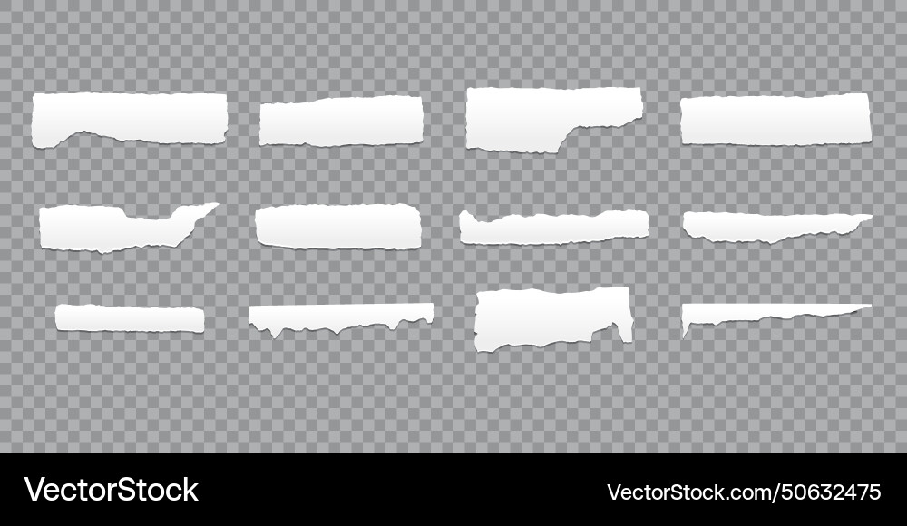 Torn paper edges empty design elements Torn paper edges empty design elements vector image
