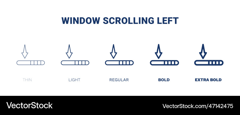 Window scrolling left icon thin light regular vector image