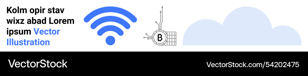 Wireless connectivity with cloud and blockchain Wireless connectivity with cloud and blockchain vector image