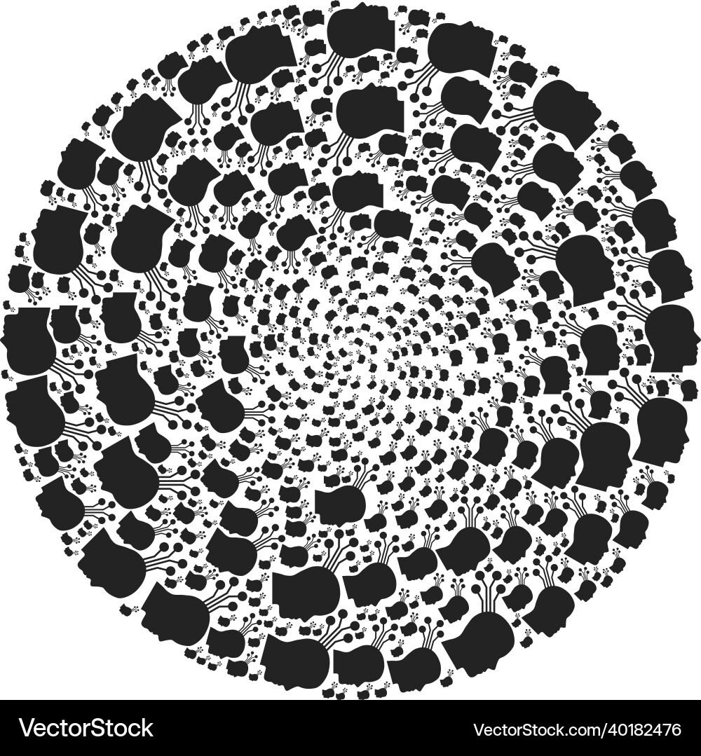 Brain Maschinenschnittstelle Icon explodieren Sphäre Vektorbild