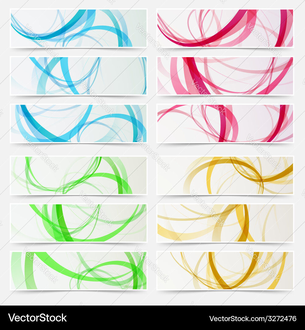 Bright swoosh line structure abstract header set vector image