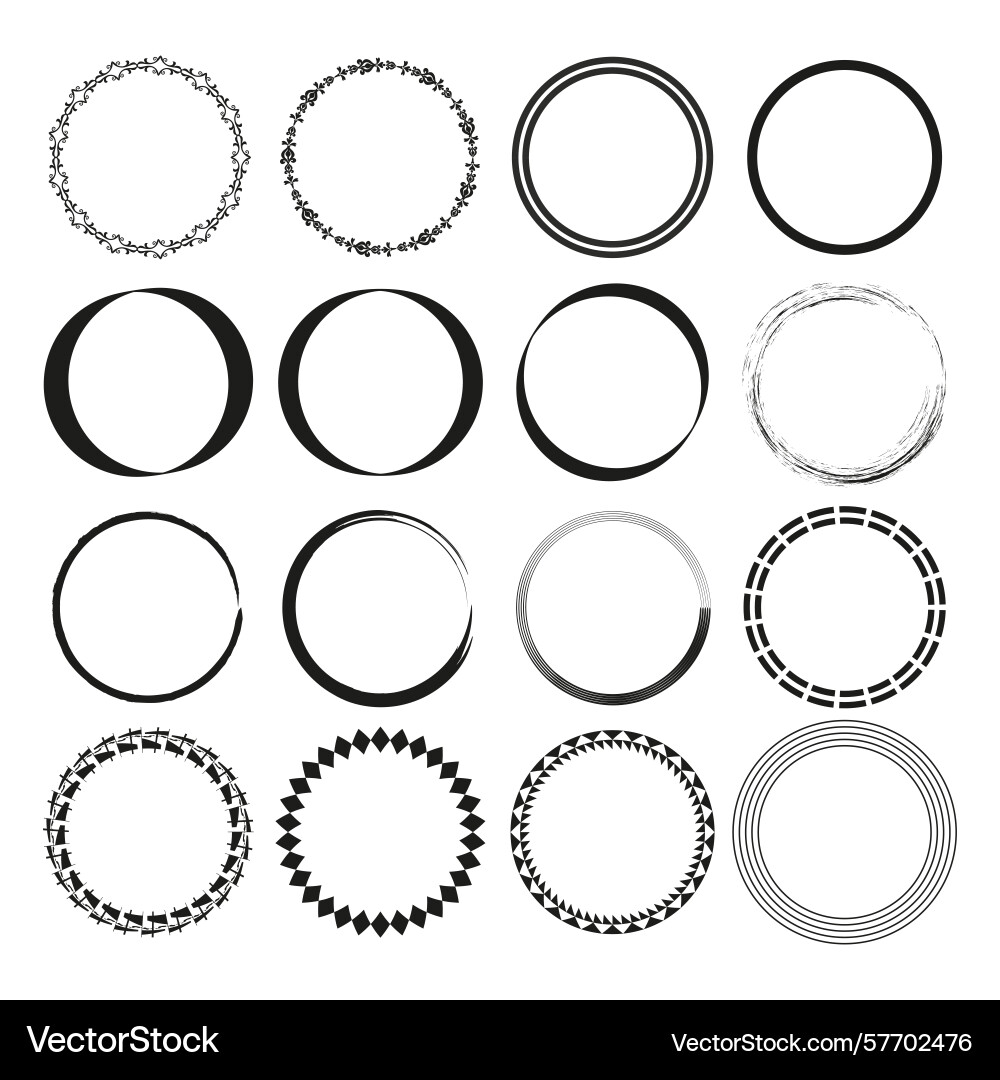 Circular frame collection decorative border Circular frame collection decorative border vector image