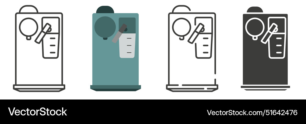 Coffee machine maker in different styles Coffee machine maker in different styles Vector Image