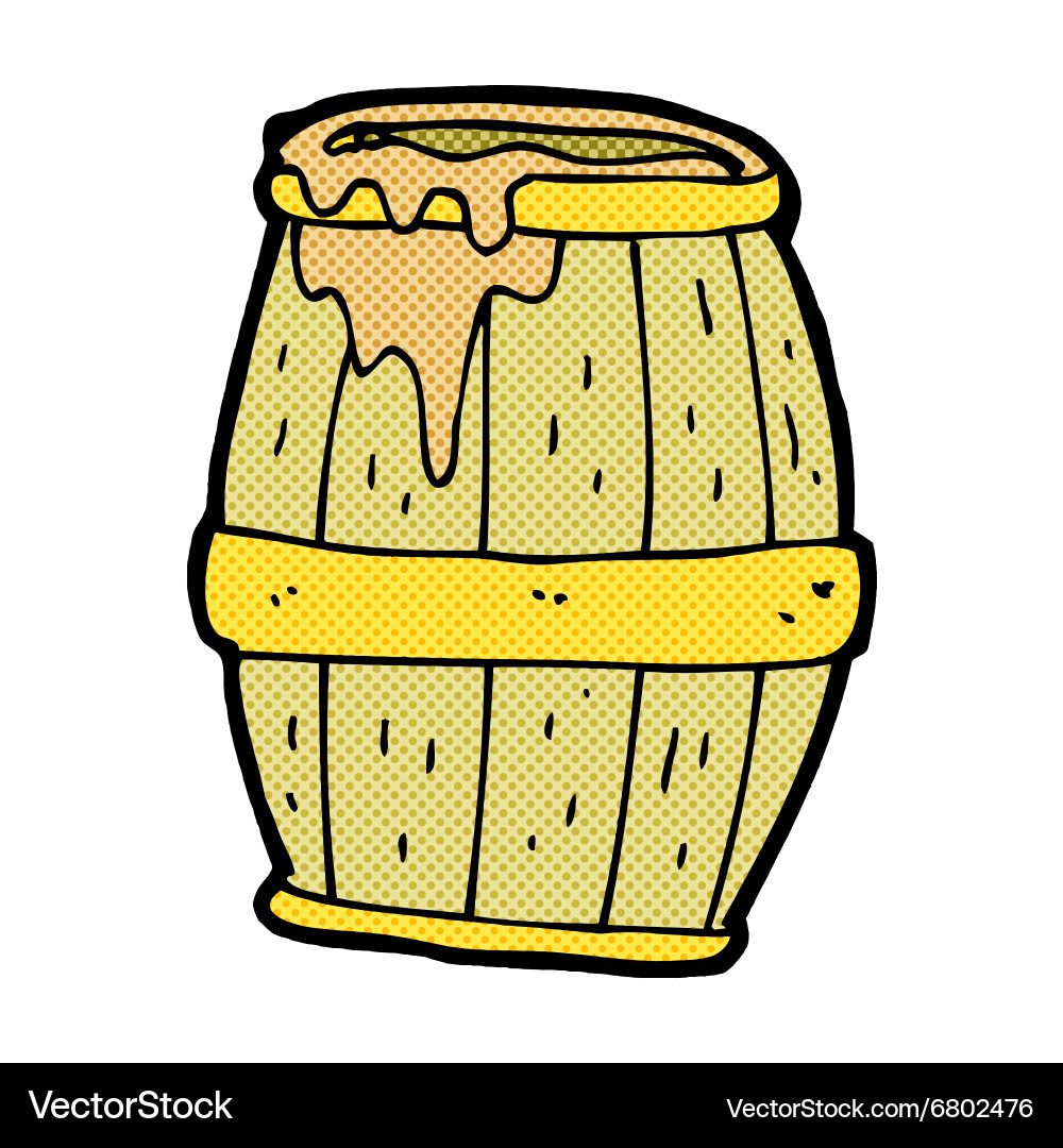 Comic cartoon beer barrel vector image