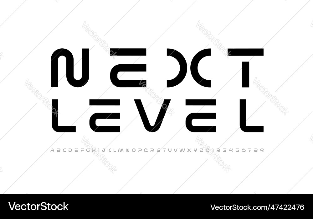 Digital font cyber alphabet made space design Digital font cyber alphabet made space design vector image