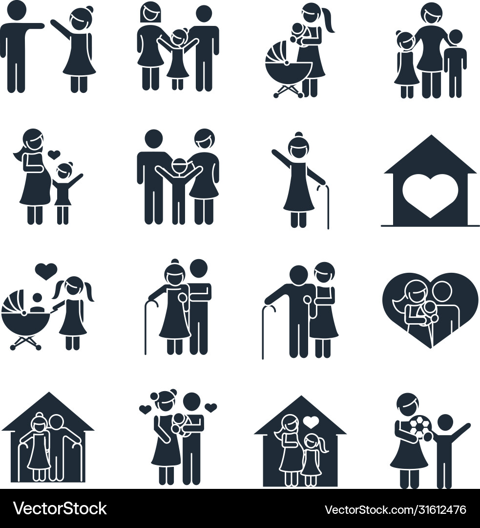 Familientag Vater Mutter Kinder Großeltern Familientag Vater Mutter Kinder Großeltern vektorbild