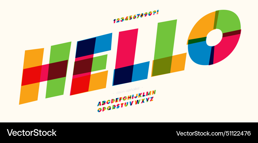 Font hello modern typography Royalty Free Vector Image