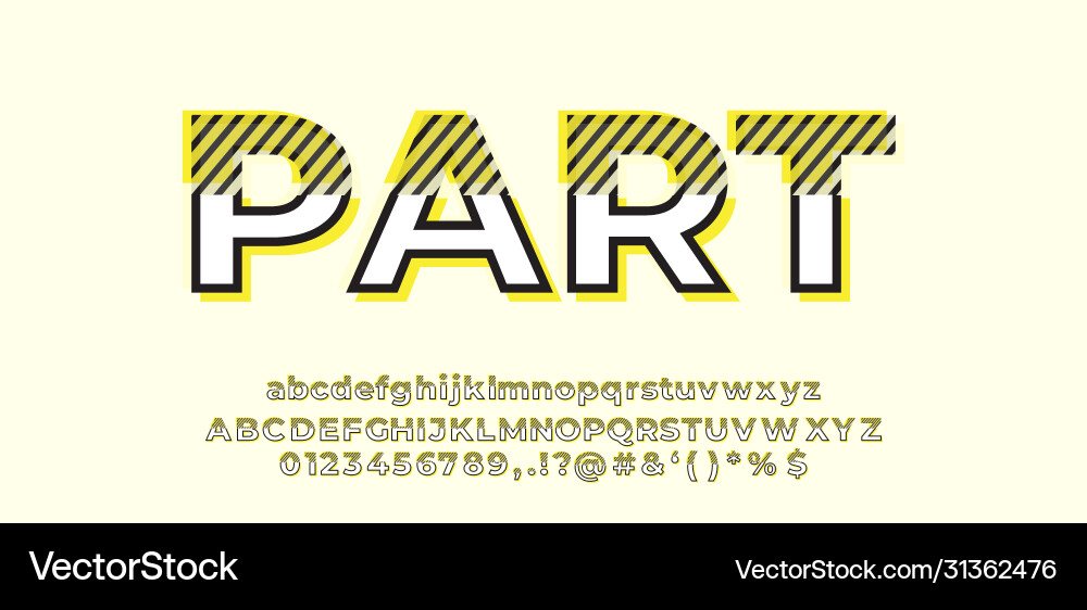 Font style yellow with line design template vector image