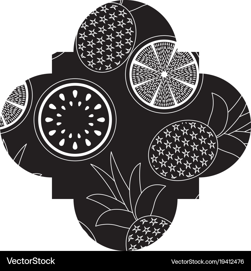 Frame with fruits pattern Vector Image