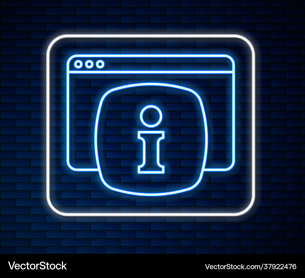 Glowing Neon Line Computer Monitor mit Text faq Glowing Neon Line Computer Monitor mit Text faq vektorbild