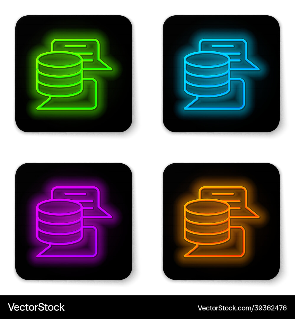 Glowing neon line server data web hosting icon Glowing neon line server data web hosting icon Vector Image